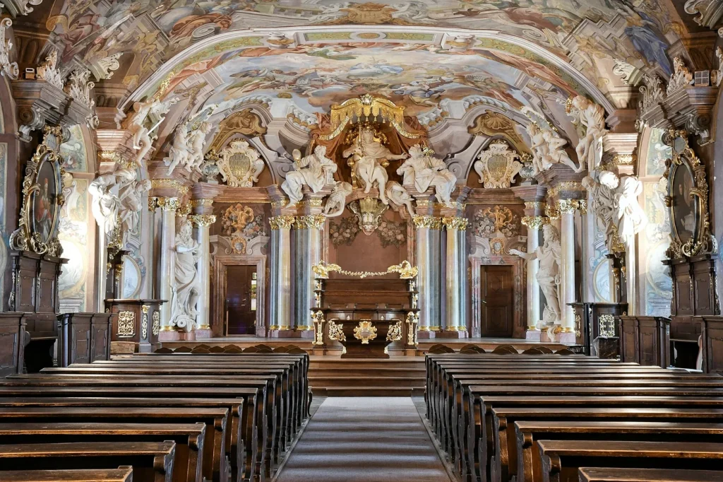 Le décor baroque de l’Aula Leopoldina, à l’université de Wrocław.