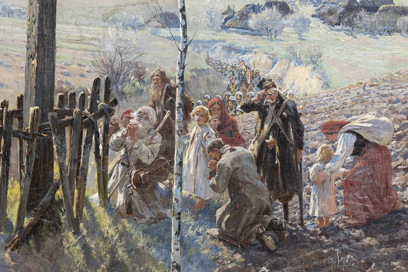 Un fragment de la peinture panoramique de la bataille de Racławice.